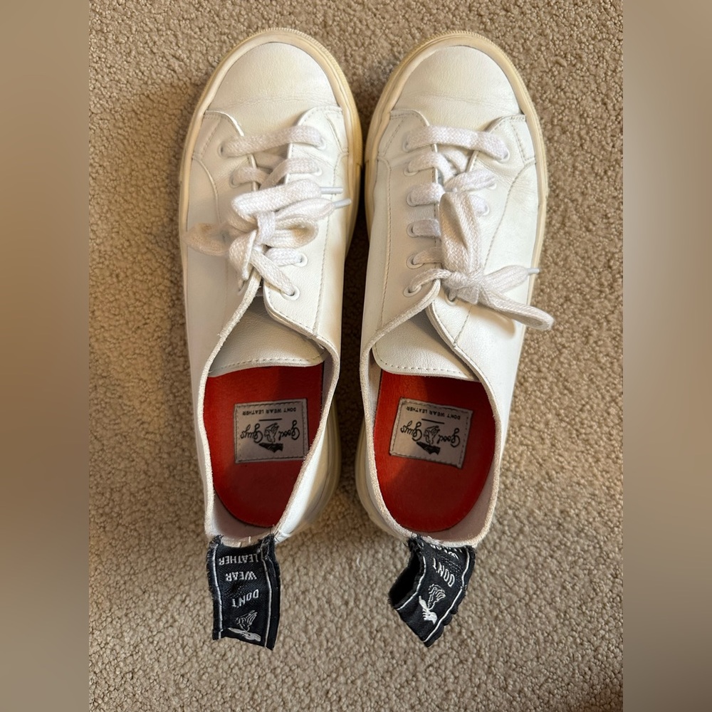 Good guys don’t wear leather white vegan sneakers size 8